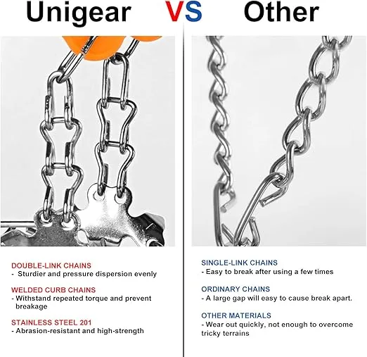 Unigear Crampons for Hiking Boots,Traction Ice Cleats Snow Grips with 18 Spikes for Walking, Jogging, Climbing and Hiking