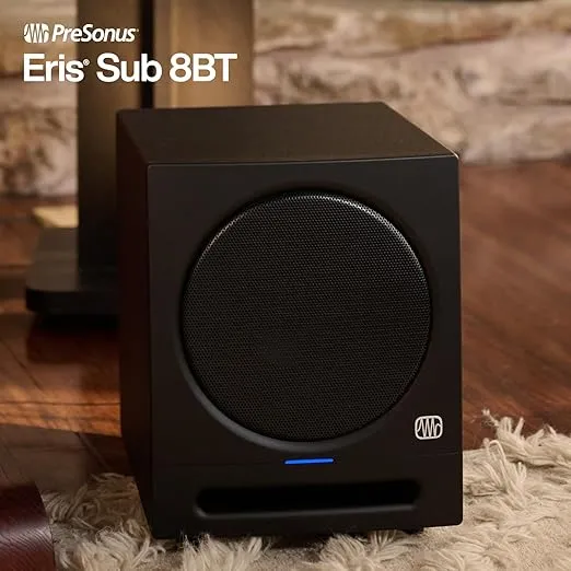 PreSonus Eris Sub 8BT — 8-inch Active Studio Subwoofer with Bluetooth for Multimedia, Gaming, Studio-Quality Music Production