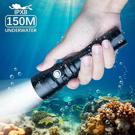 Wurkkos Scuba Diving Flashlight,2000 Lumen Dive Flashlight 363M Long Range SST40 LED 90CRI 5000K IPX8 Waterproof Underwater Torch Professional Snorkeling Light for Under Water Deep Sea Cave