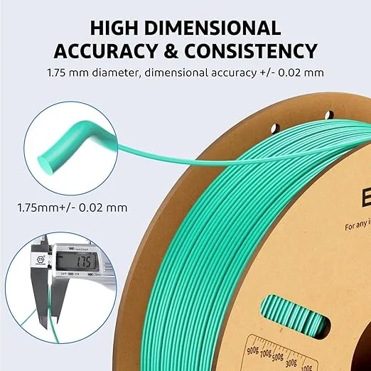 ELEGOO PLA Plus Filament 1.75mm White 1KG, PLA+ Tougher and Stronger 3D Printer Filament Pro Dimensional Accuracy +/- 0.02mm, 1kg Spool(2.2lbs) Fits for Most FDM 3D Printers