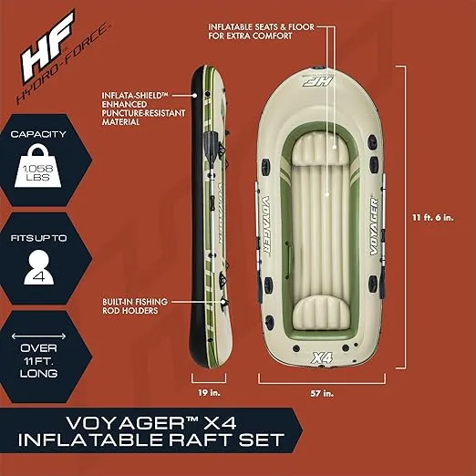 Bestway Hydro-Force Inflatable Raft Set | Inflatable Boat for Kids and Adults | Great for Ponds, Lakes, Rivers