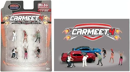 American Diorama Car Meet 4 1:64 Metal Figures Set AD-76507MJ (6 Figures)