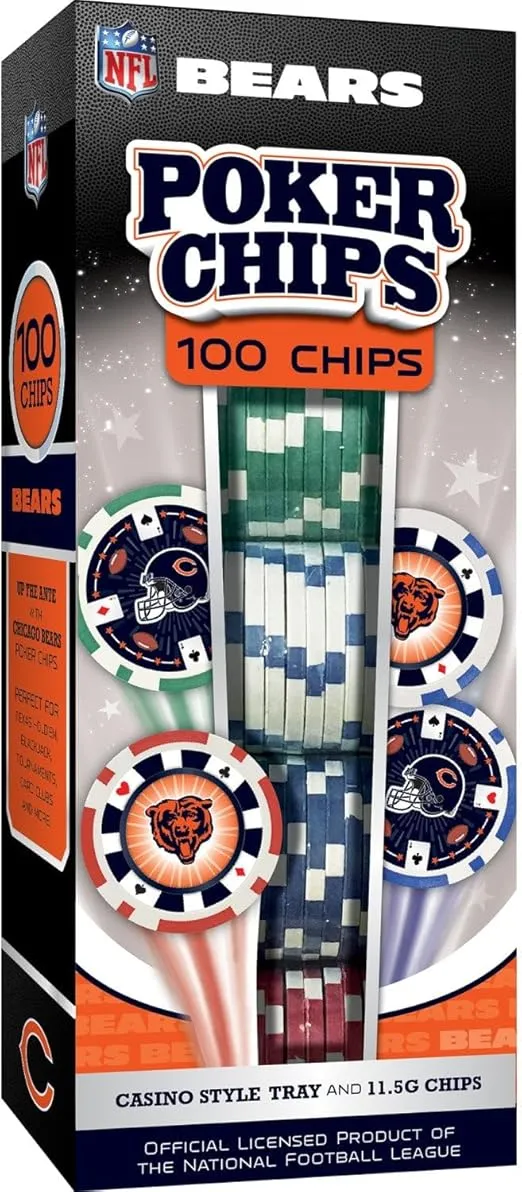Masterpieces Chicago Bears NFL Poker Chips 100pc