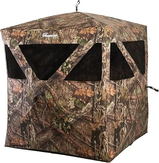 Ameristep Caretaker Run & Gun Hunting Blind | Lightweight 2 Person Ground Blind in Mossy Oak Break-Up Country, One Size
