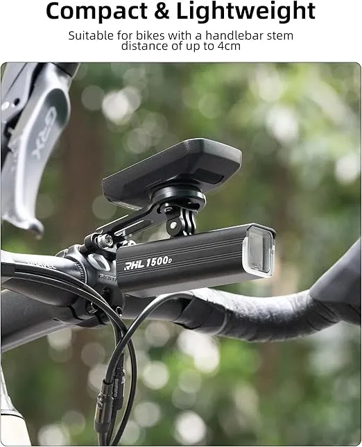 ROCKBROS Bike Computer Mount Out-Front Bike Computer Mount Aluminum Integrated Bicycle Computer Mount Cycling Computer Mount Compatible with Garmin, Bryton, Go Pro