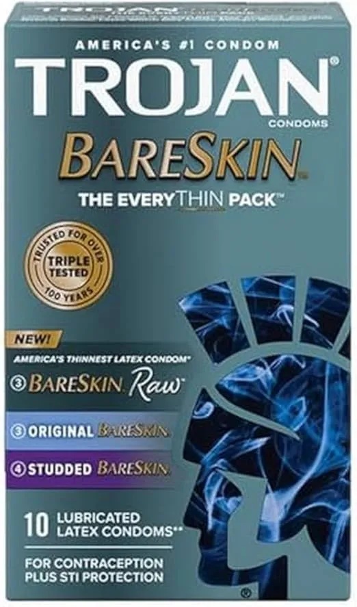 Trojan Bareskin Condoms, Everythin Variety Pack, 10 Count