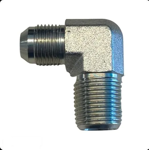 3/8" Male JIC to 1/2" Male Pipe NPT Hydraulic Adapter (Single Adapter)