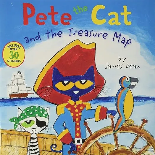 Pete the Cat and the Treasure Map: Includes Over 30 Stickers!