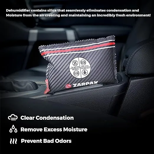 Car Dehumidifier Bag 1 pack - Absorbs Moisture, Damp, & Condensation on Windscreens & Car Interior - 100% Leakproof - Reusable Dehumidifier - Dashboard Dehumidifier & Car Condensation Remover