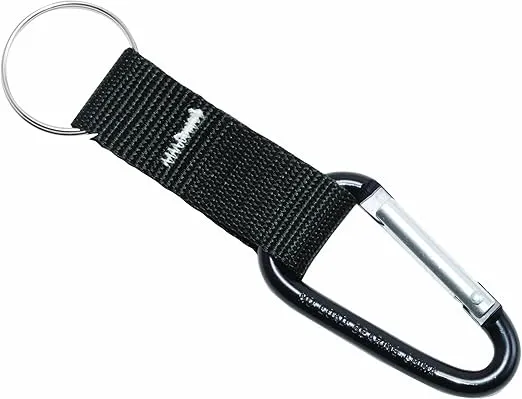 Advantus Carabiner Key Chain with Polyester Strap, Black