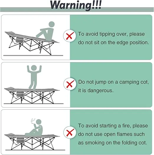 Slendor XXL Folding Camping Cot for Adults,79" L x 32" W x 19" H Camp Cot, Oversized Sleeping Cot with Mattress, Carry Bag, Strapping, Cot Bed for Tent, Office Support 500lbs, Gray Cot w/Black Pad