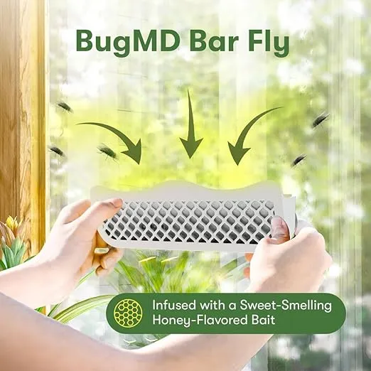 BugMD Barfly and Window Fly Trap Bundle - Window Fly Paper Trap for Indoor, Window Fly Strips for Home, Fly Catcher