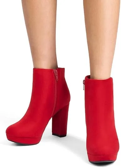 DREAM PAIRS Women's Stomp High Heel Ankle Boots