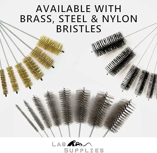 8 Inch Nylon Tube Brush Set, 12 Piece Variety Pack | For Cleaning Hard-To-Reach Spaces
