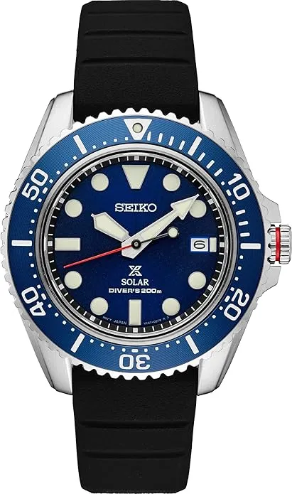 SEIKO SNE593 Solar Dive Watch for Men - Prospex Collection - LumiBrite Hands, 10-Month Power Reserve, Stainless Steel Case - Water Resistant 200M