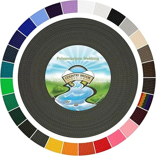 Country Brook Design 1 Inch Polypropylene (Polypro) Lightweight Webbing for Crafting - 28 Vibrant Colors