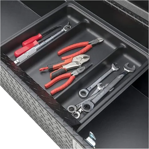 UWS EC10313 63-Inch Matte Black Heavy-Wall Aluminum Angled Truck Tool Box with Low Profile, RigidCore Lid
