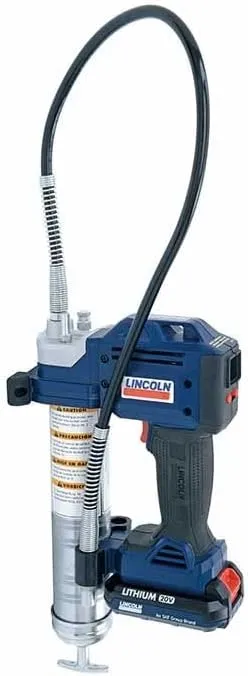 Lincoln 1884 PowerLuber 20 Volt Battery Powered Grease Gun with 36" Hose for Automotive, Agricultural, and Industrial Equipment, 10,000 PSI, Trigger-Operated, 2-Speed, (2) Lithium-Ion Battery Pack