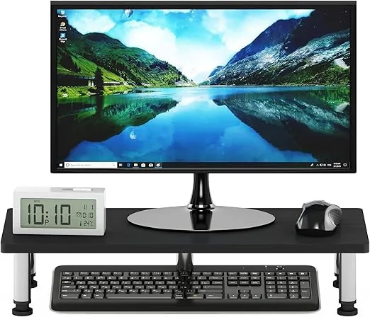Furinno Turn-N-Tube Monitor Riser Stand, Americano, Stainless Steel Tubes