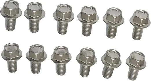 ICT Billet 350 Chevy SBC Intake Manifold Flange Bolt Set Standard 3/8" Thread LT1 5.7L Compatible with Chevrolet Small Block V8 305 327 350 383 5.0L Eight Cylinder Long Water Pump 551653