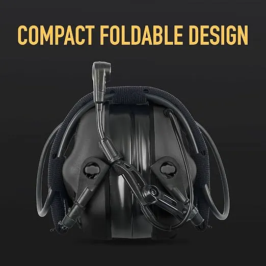 M32 PLUS 2024 Version Tactical Headset Hunting & Shooting Earmuffs with Microphone, Sound Amplification, Nato TP120 Jacket, Black