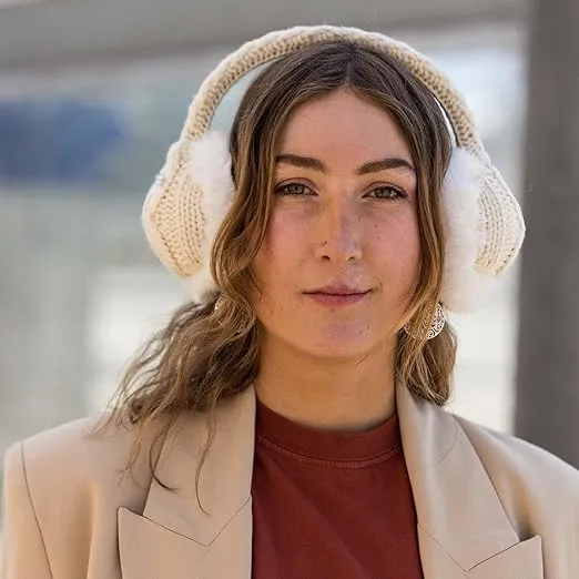 Turtle Fur Women's Ear Muffin Faux Fur Lined Cable Knit Ear Muffs