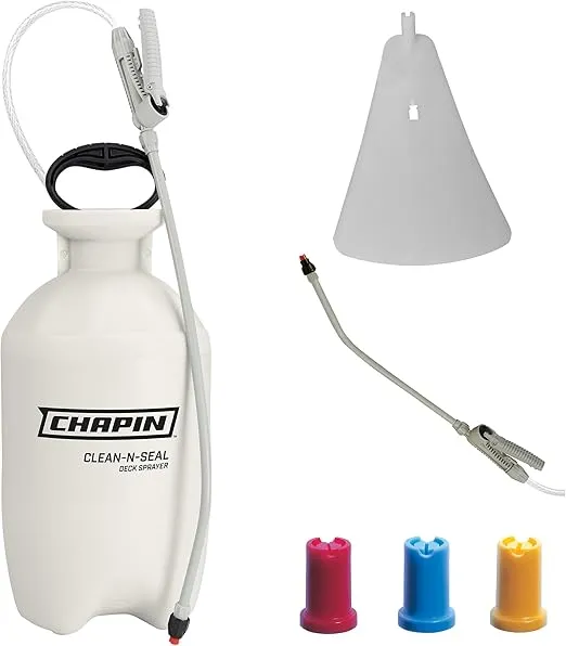 Chapin 25020 2-Gallon Clean 'N Seal Poly Deck Sprayer for Deck Cleaners and Transparent Stains and Sealers