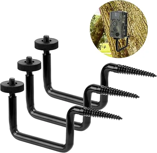 Trail Camera Mount, Trail Camera Holder, Hunting Accessory, 3 Pack Tracking Camera Bracket, Tree 1/4" x 20 Screw Mounting Brackets for Reliable Camera Placement,Trailcam Holder for Hunting