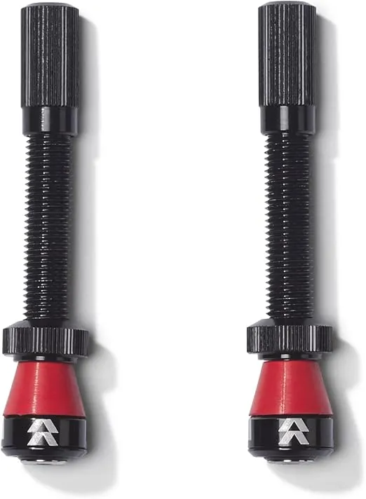 Reserve Wheels - Fillmore Tubeless Bike Tire Valves - 50mm Black Pair - for Road, Mountain Bike and Cyclocross tubeless Wheels.