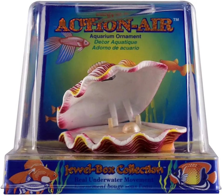 Penn Plax Aerating Action Ornament, Treasure Chest - Opens and Closes - Mini