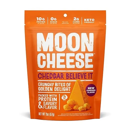 MOON CHEESE, SNACK, MEDIUM CHEDDAR - Pack of 12