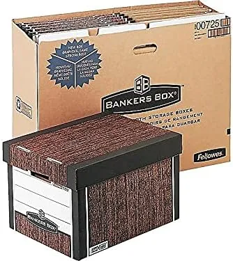 Bankers Box 0072506 R-KIVE Max Storage Box, Letter/Legal, Locking Lid, Woodgrain, 4/Carton