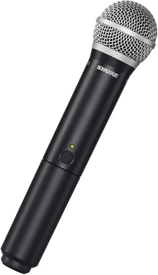 Shure BLX288/PG58 Wireless Microphone System - 14-Hour Battery Life, 300 ft Range, UHF | Includes (2) PG58 Handheld Vocal Mics, Dual Channel Receiver | J11 Band (BLX288/PG58-J11)