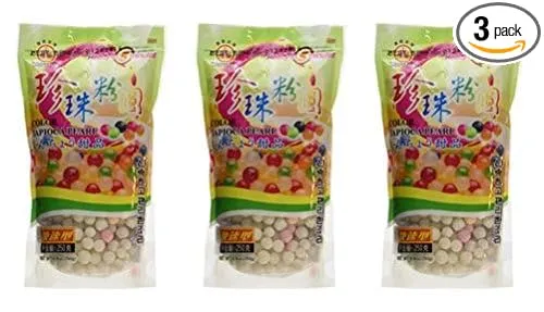 Wufuyuan - Colorful Tapioca Pearls 8.8 Oz (Pack of 3)