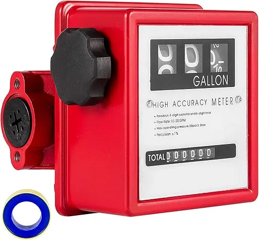 VEVOR Mechanical Fuel Meter 20 GPM Fuel Flow Meter 3-Digital Batch Display Fuel Transfer Meter 1 Inch Diesel Fuel Flow Meter All Fuel Transfer Pumps Gasoline Flow Meter