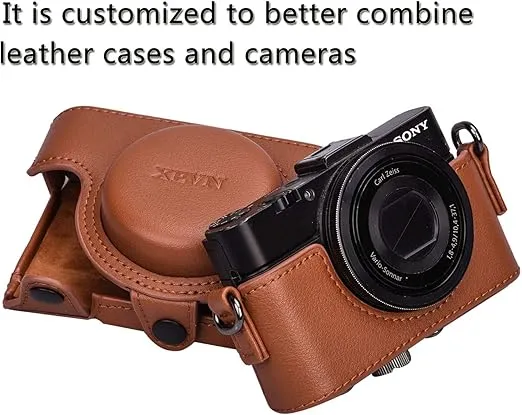 XEVN for Sony rx100 case,for Sony rx100 vi case,dsc-rx100 Mark ii,dsc-rx100 iii.dsc-rx100 iv,dsc-rx100 v RX100 vii m6 5a m3 Protective Leather Camera Case Bag with Camera Shoulder Strap