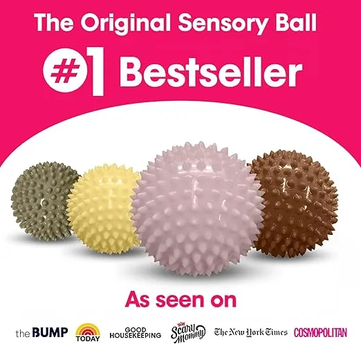 Edushape The Original Sensory Ball for Baby - 7" Baby Ball That Helps Enhance Gross Motor Skills for Kids Aged 6 Months & Up - Vibrant, Colorful and Unique Toddler Ball