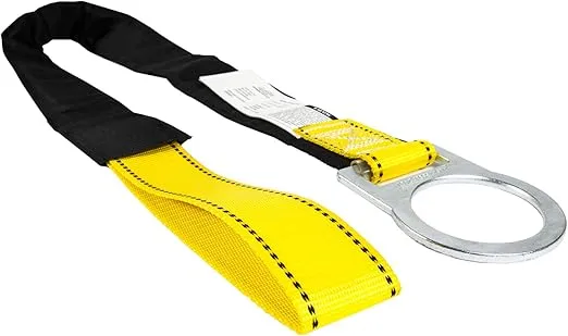 Guardian Fall Protection 10715 4-Foot Loop and D-Ring End Concrete Anchor Strap with Protective Sheathing