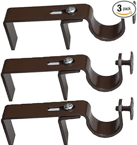 NoNo Bracket - Outside Mounted Blinds Curtain Rod Bracket Attachment (Set of 3) No Drill Clip on Bracket