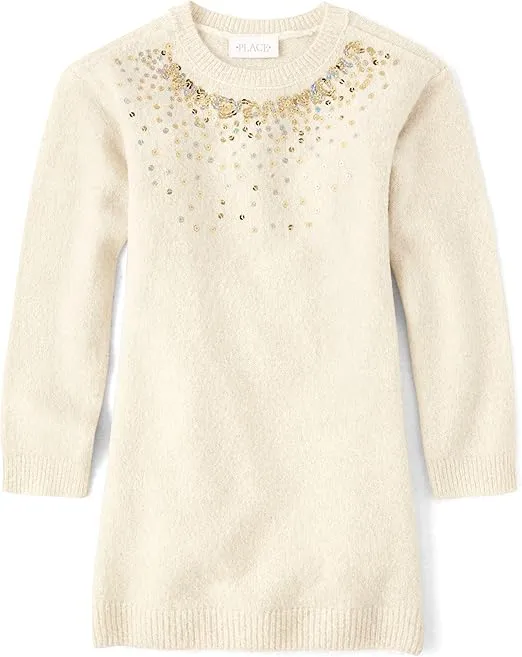 The Children's Place Girls' Long Sleeve Sweater Dress