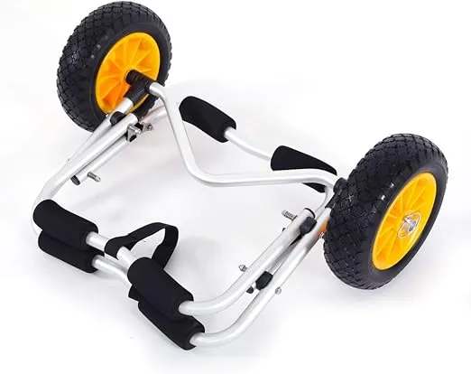 Ktaxon Kayak Cart Boat Canoe Carrier Dolly Trailer Tote, Foldable Paddle Board Trolley Boat Trailer Transport with NO-Flat Airless Tires Wheels