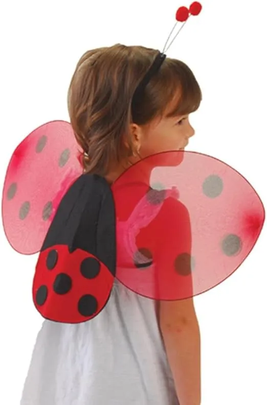 U. S. Toy Lady Bug Wings & Antenna Costume Set, Red, 24 1/2 inches Wide