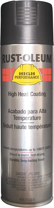 Rust-Oleum Corporation V2176838 V2100 High Heat Black Flat 15 OZ. Spray, 15 Ounce (Pack of 1)