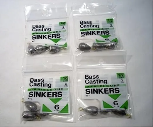 Danielson Lake Fork Trophy Lures Sinker Bass Cast 1/2 Oz Sz 6 Fishing-Equipment