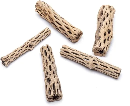 Natural Cholla Wood Logs - Driftwood for Aquariums, Fish Tanks, Shrimp, Hermit Crabs, Reptiles - 4 and 6 Inch Pieces (6 Inch (2 Pack))