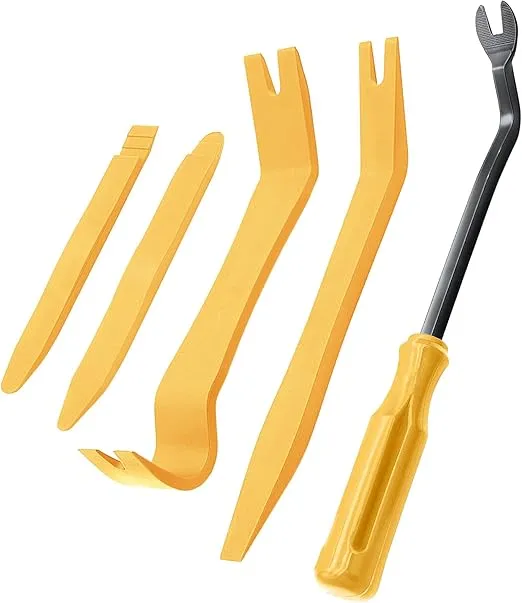Car Trim Removal Tool Kit, 5 Pcs Auto Clip Removal Pry Tool for Door Dash Dashboard Panel Fastener Remover, Push Pin Puller Body Repair Tools