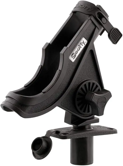 Scotty Baitcaster/Spinning Rod Holder Black with 244 Flush Deck Mount, Small (0281-BK)