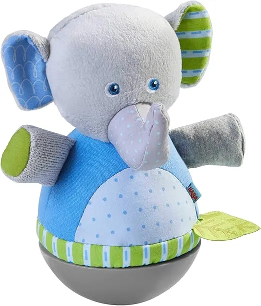 HABA Roly Poly Elephant Soft Wobbling & Chiming Baby Toy