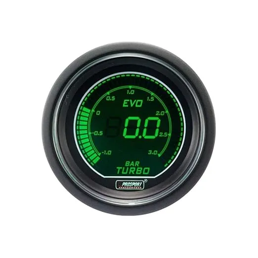 Boost Gauge- Electrical Digital Green/white EVO Series 52mm (2 1/16")
