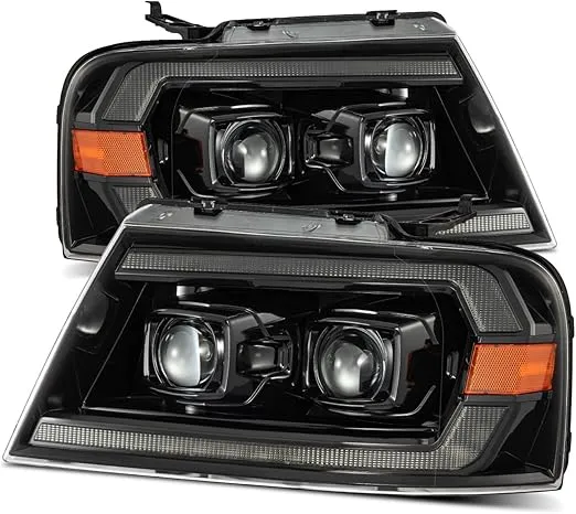 AlphaRex 04-08 F150 / 06-08 Lincoln Mark LT Projector Headlights Alpha-Black [PRO-Series]